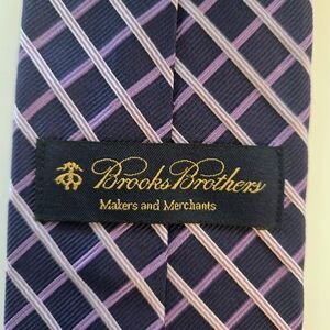 Brooks Brothers Silk Tie Blue Purple Striped Makers and Merchants Men’s Necktie‎